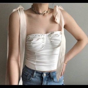Ribbon bustier top